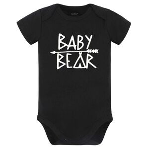 Baby Bear Black Short Sleeve Onesie